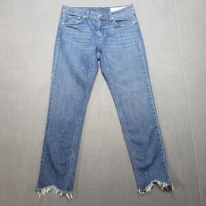 Rag & Bone Dre Jeans Womens 27 Blue Excellent Frayed Hem Straight W2592K510LOV